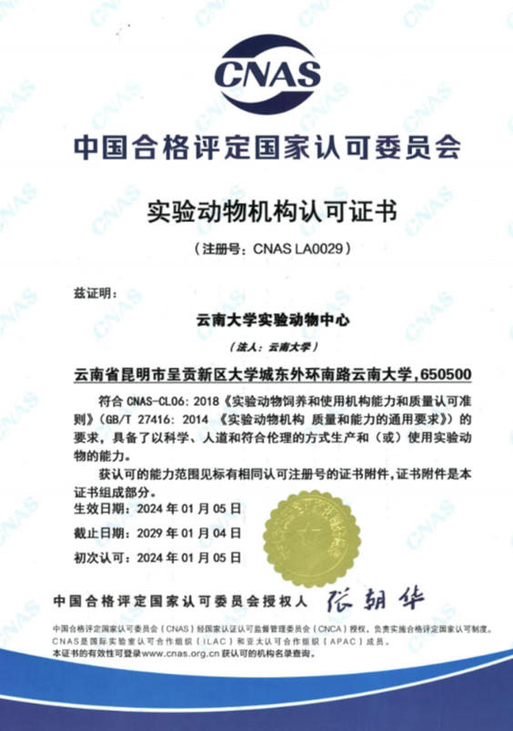 【云南】云南大學(xué)實驗動物中心順利通過CNAS實驗動物機構(gòu)認(rèn)可